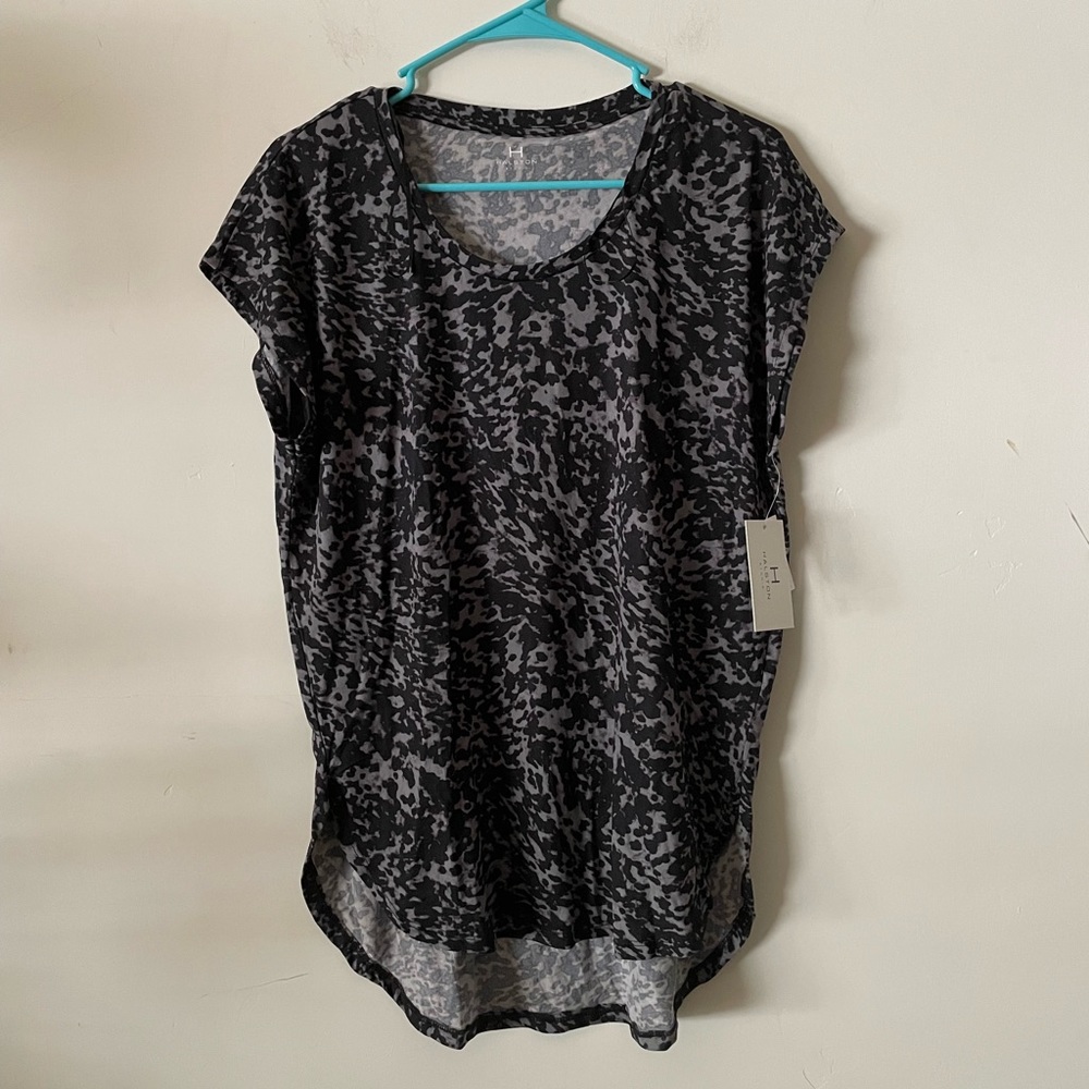 H Hilston short sleeve animal print starching t shirt. Ladies size M